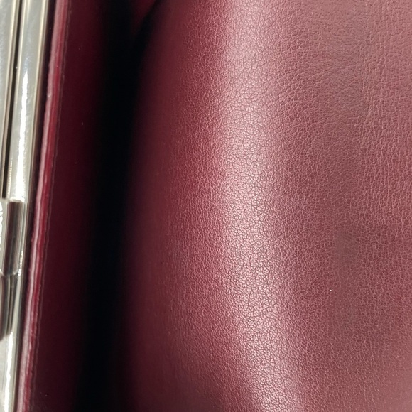 Cartier Bordeaux Silver Hardware Kisslock Coin Pouch Flap Wallet - Picture 9 of 10